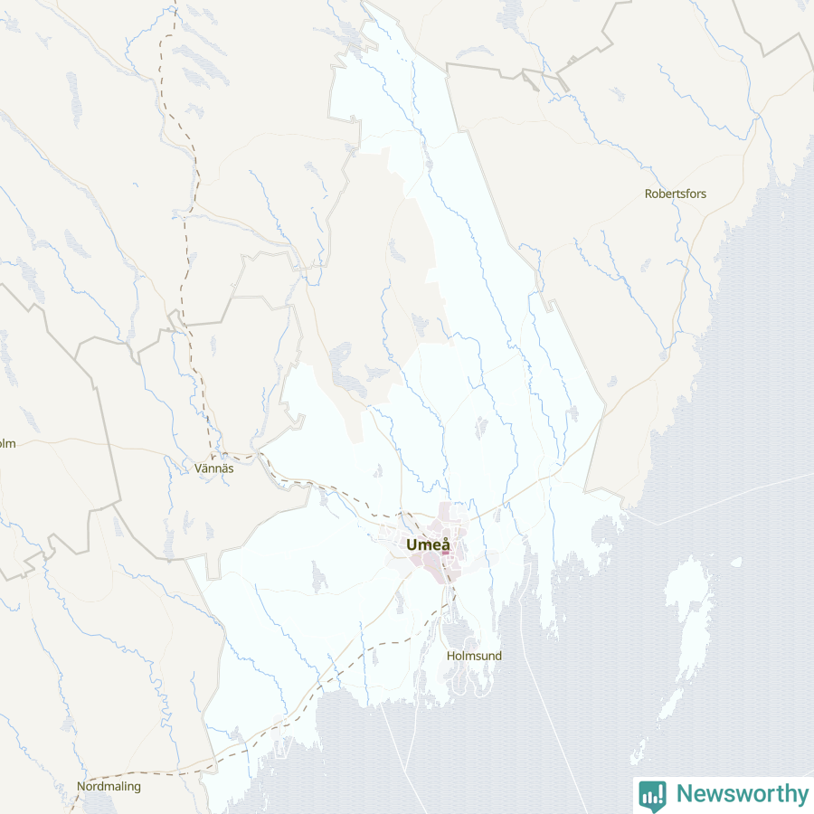 Karta som visar antalet cykelstölder i olika delar av Umeå kommun, även i tabell nedan