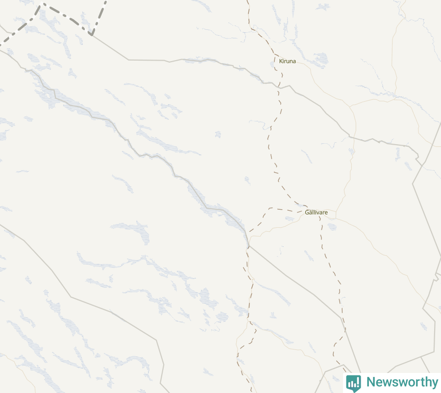 Karta som visar antalet cykelstölder i olika delar av Gällivare kommun, även i tabell nedan