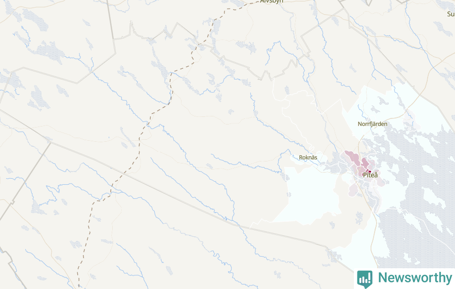 Karta som visar antalet cykelstölder i olika delar av Piteå kommun, även i tabell nedan